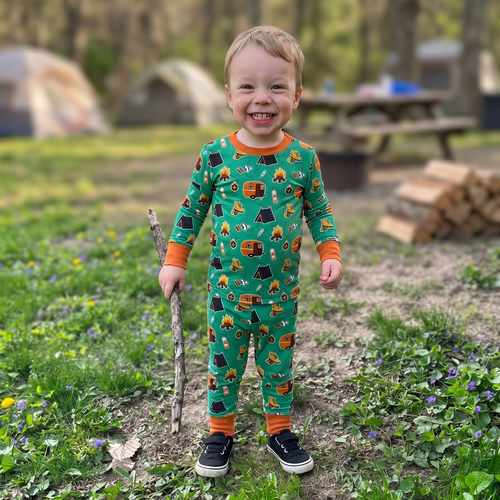 Ready, Set, Camp, Two-Piece Bamboo Pajama Set